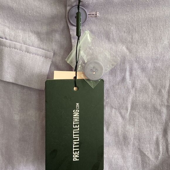 Pretty little things Lilac Woven Button Side Mini Skirt Sz 4 NWT - Picture 10 of 11